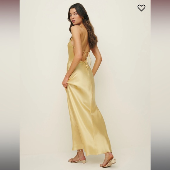 BRAND NEW Reformation Jeany silk Dress Yellow dress - Picture 1 of 4